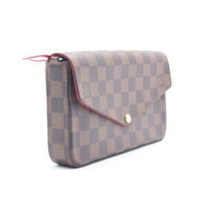 Louis Vuitton Clutch Square Bag Brown Shoulder Felicie